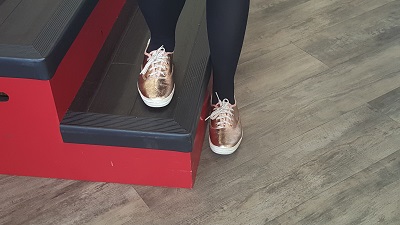 Gold shoes from Keds.
