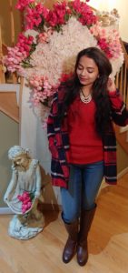 Bidisha Sinha red hood flannel