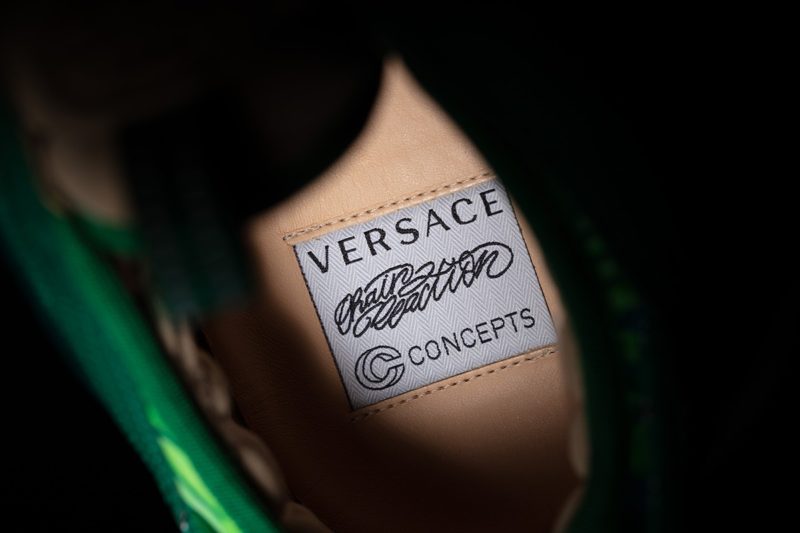 Concepts X Versace Chain Reaction Sneaker Pays Homage To Jennifer Lopez's  Iconic Green Dress Nearly 20 Years Later - Detroit Fashion News