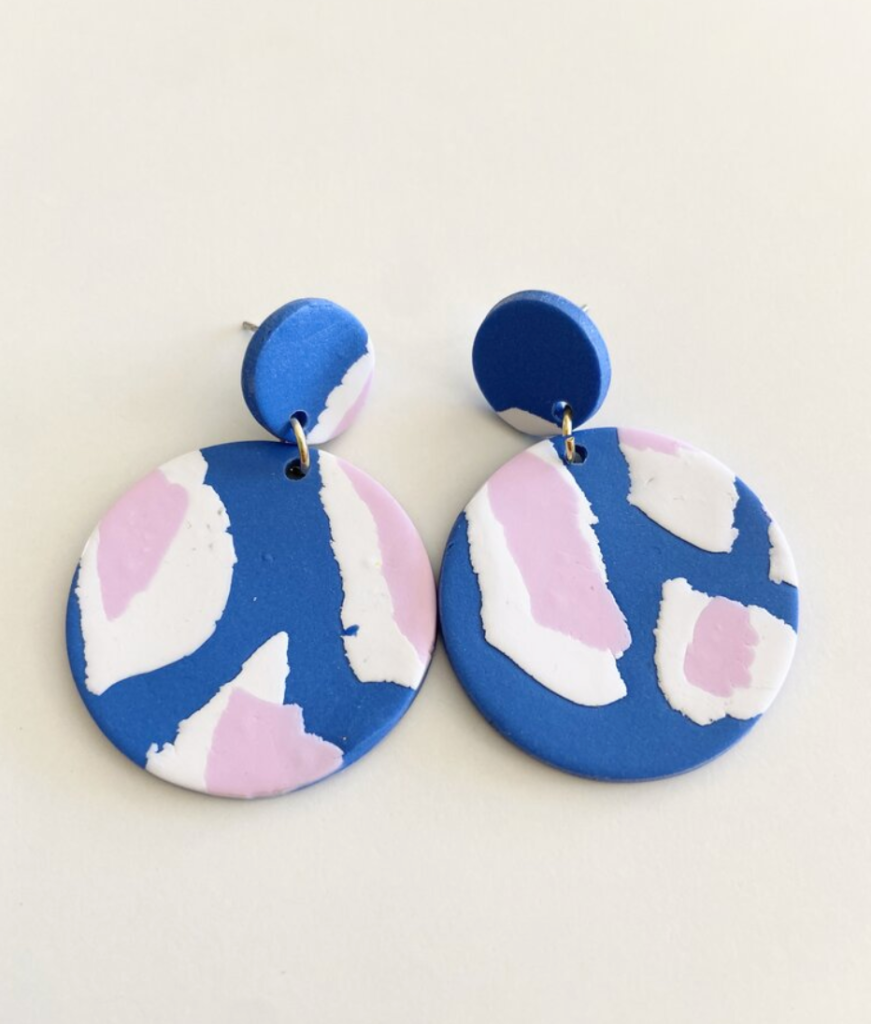 bluecollageearrings